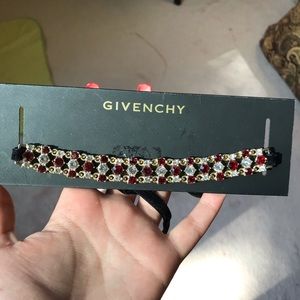 NWT Givenchy Red Gold and Silver Gem Necklace